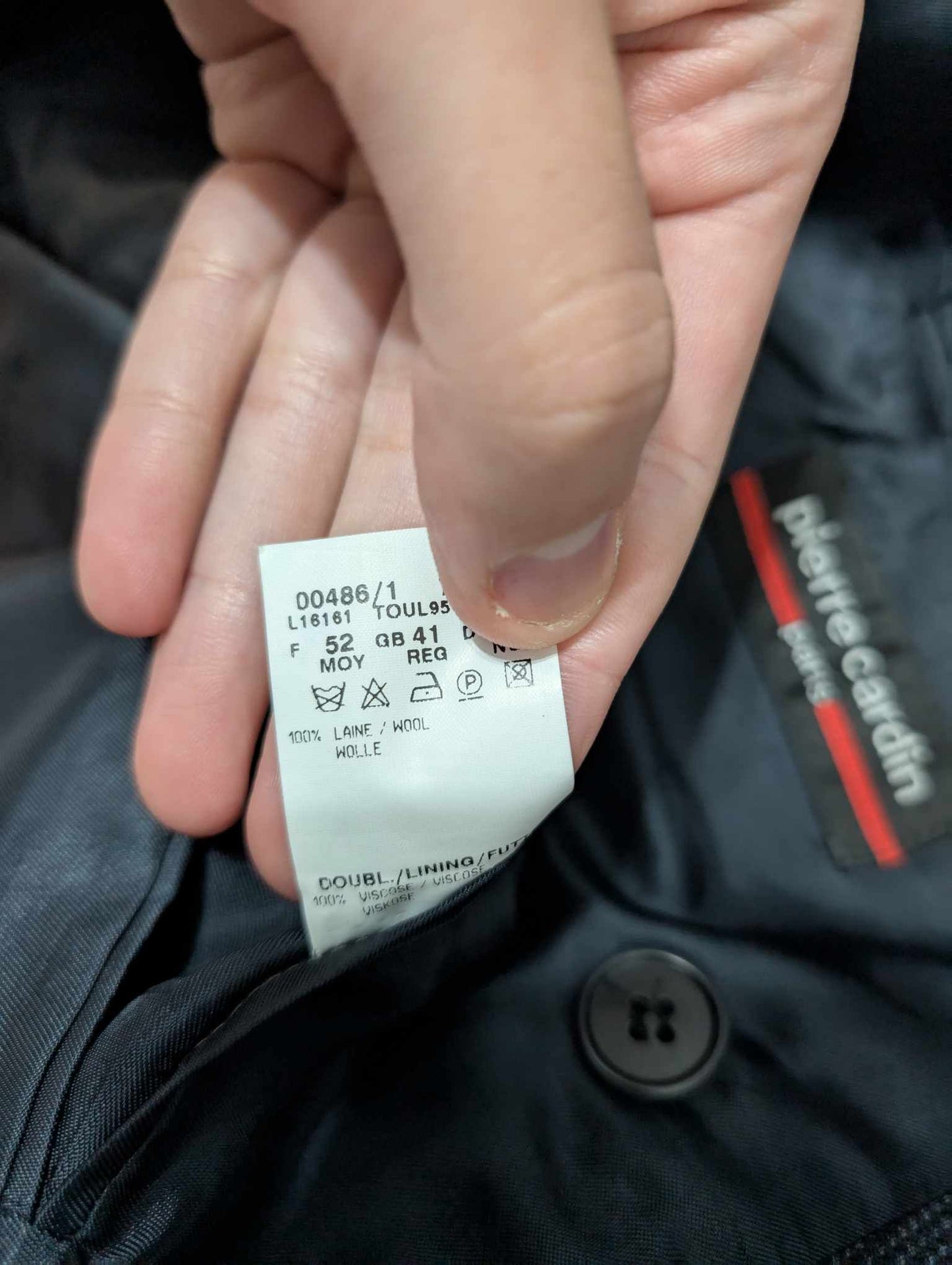 Sublime costume croisé bleu marine en laine