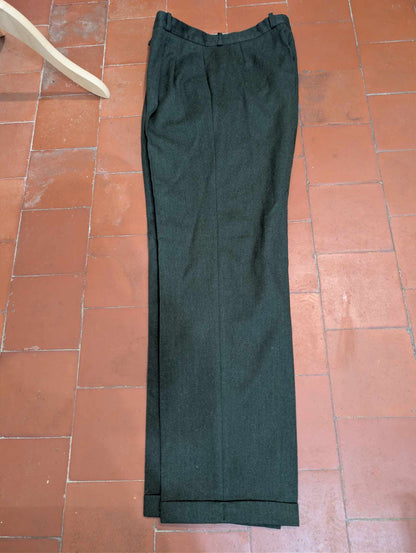 Original costume croisé vert en flanelle