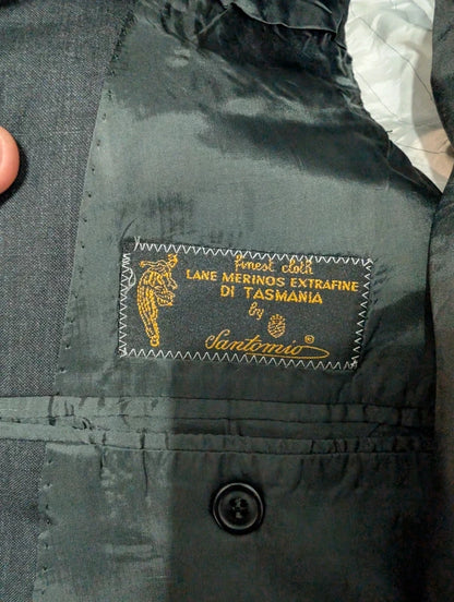 Élégant costume croisé gris en laine
