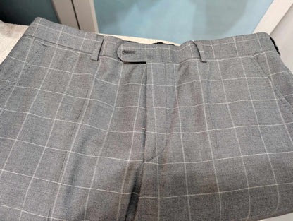 Impressionnant costume croisé à carreaux en flanelle de laine