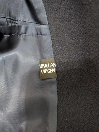 Magnifique manteau croisé bleu marine en laine