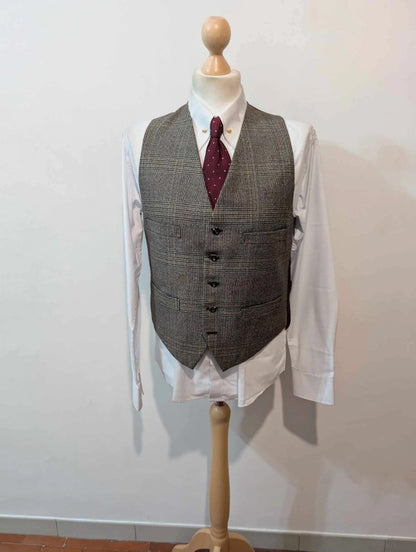 Majestueux costume 3 pièces marron gris