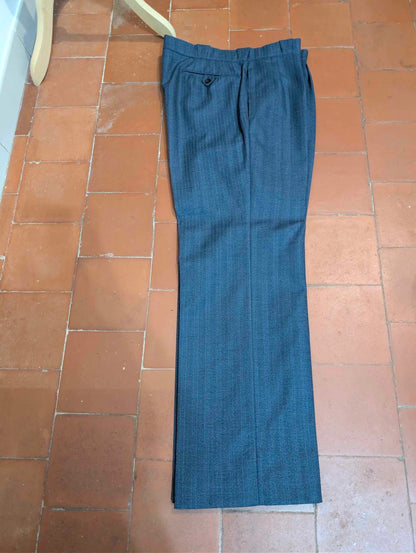 Prächtiger, zweireihiger, gestreifter Wollanzug