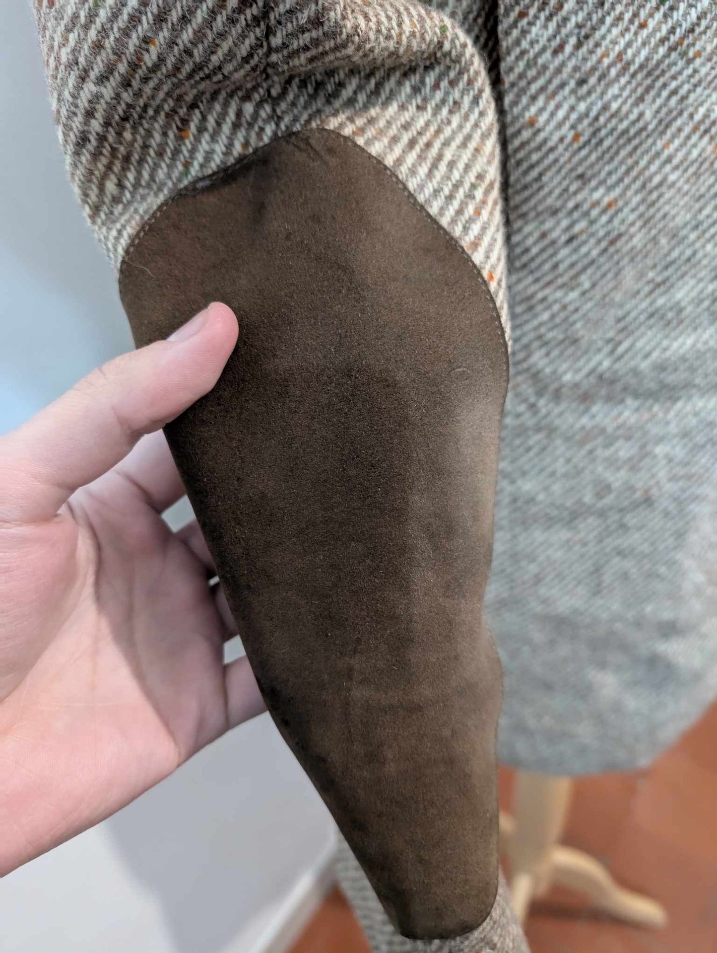 Rarissime veste de couleur beige en donegal tweed