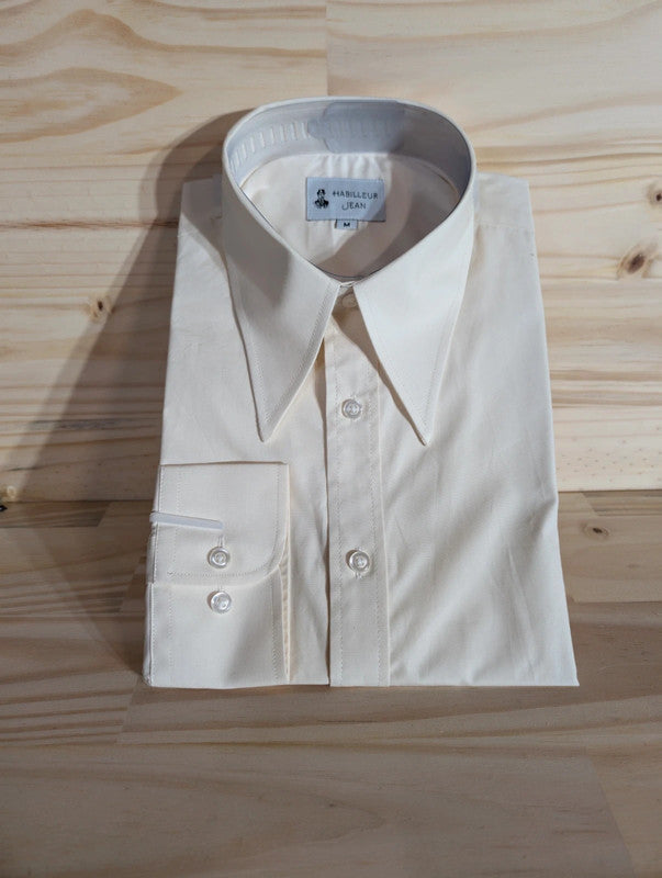 Cotton shirt with point collar Close 10cm