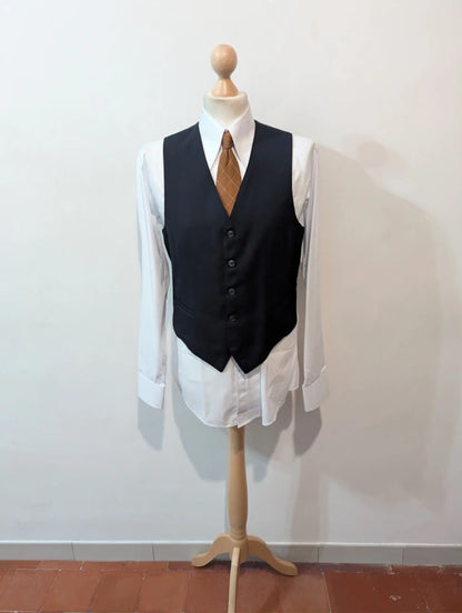 Eleganter marineblauer 3-teiliger Wollanzug