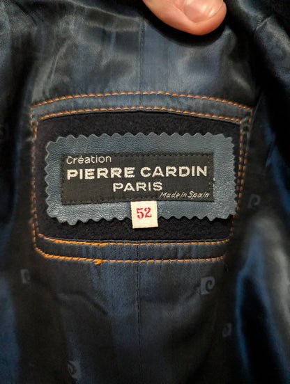 Classique manteau croisé bleu marine en laine