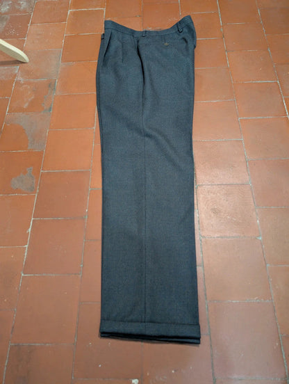 Sublime costume gris vert en flanelle de laine