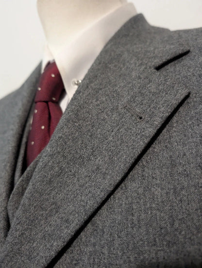 Magnifique costume 3 pièces gris en flanelle