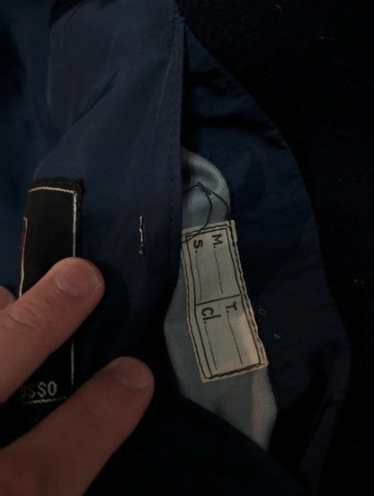 Formidable manteau bleu marine en laine