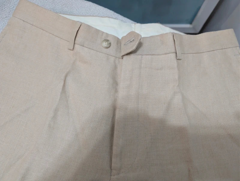 Beige linen suit