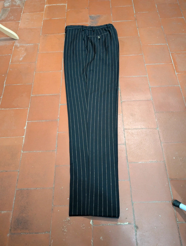 Fierce black chalkstripe wool suit