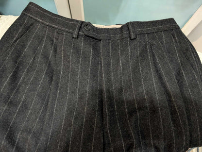 Vilain costume croisé chalkstripe en flanelle lourde