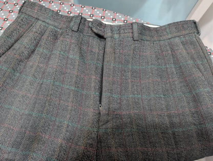 Ancien costume gris a carreaux en laine