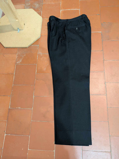 Adorable petit costume croisé noir en flanelle de laine