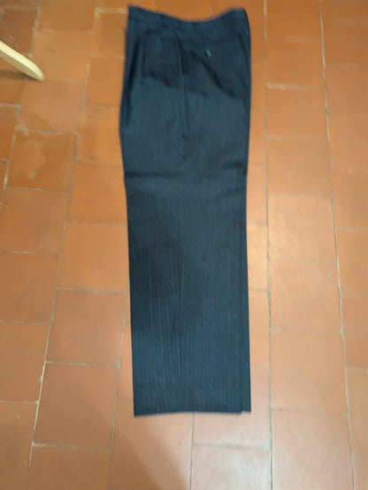 Fantastique costume croisé à rayures en laine