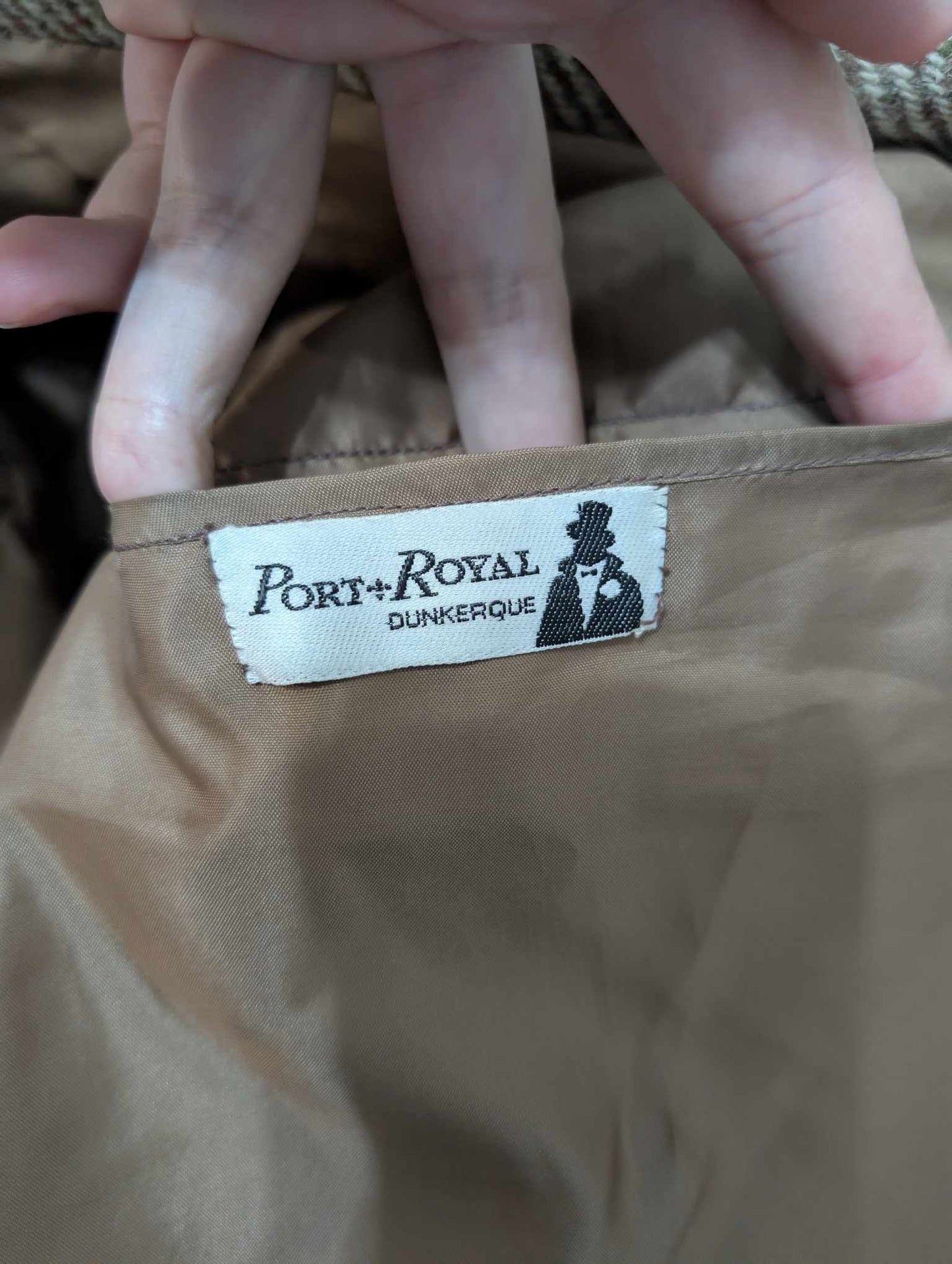 Rarissime veste de couleur beige en donegal tweed