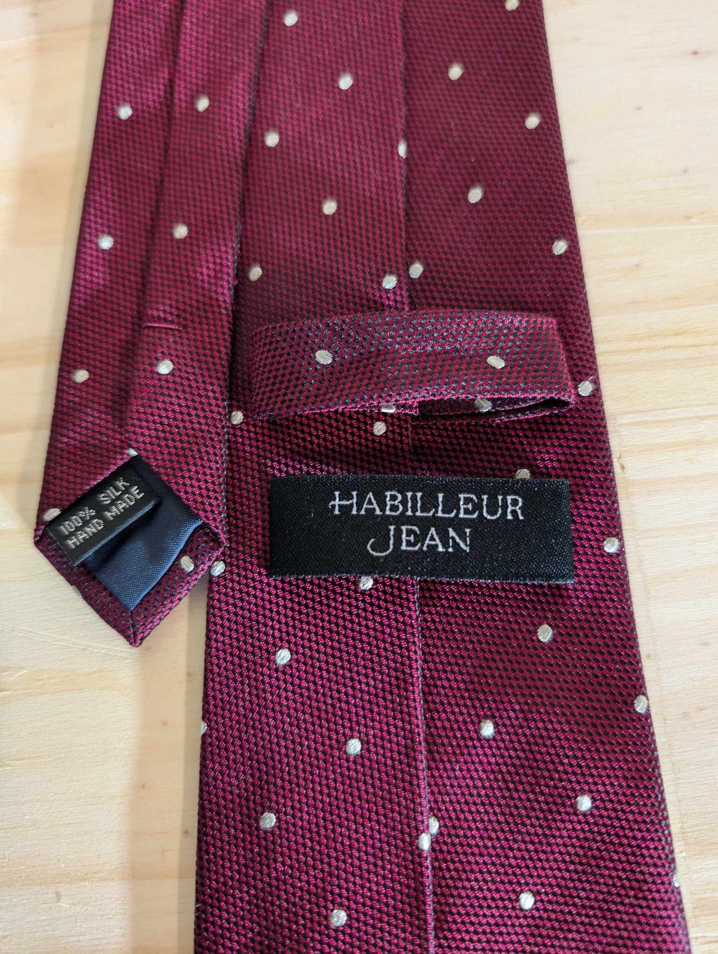 Red polka dot silk tie