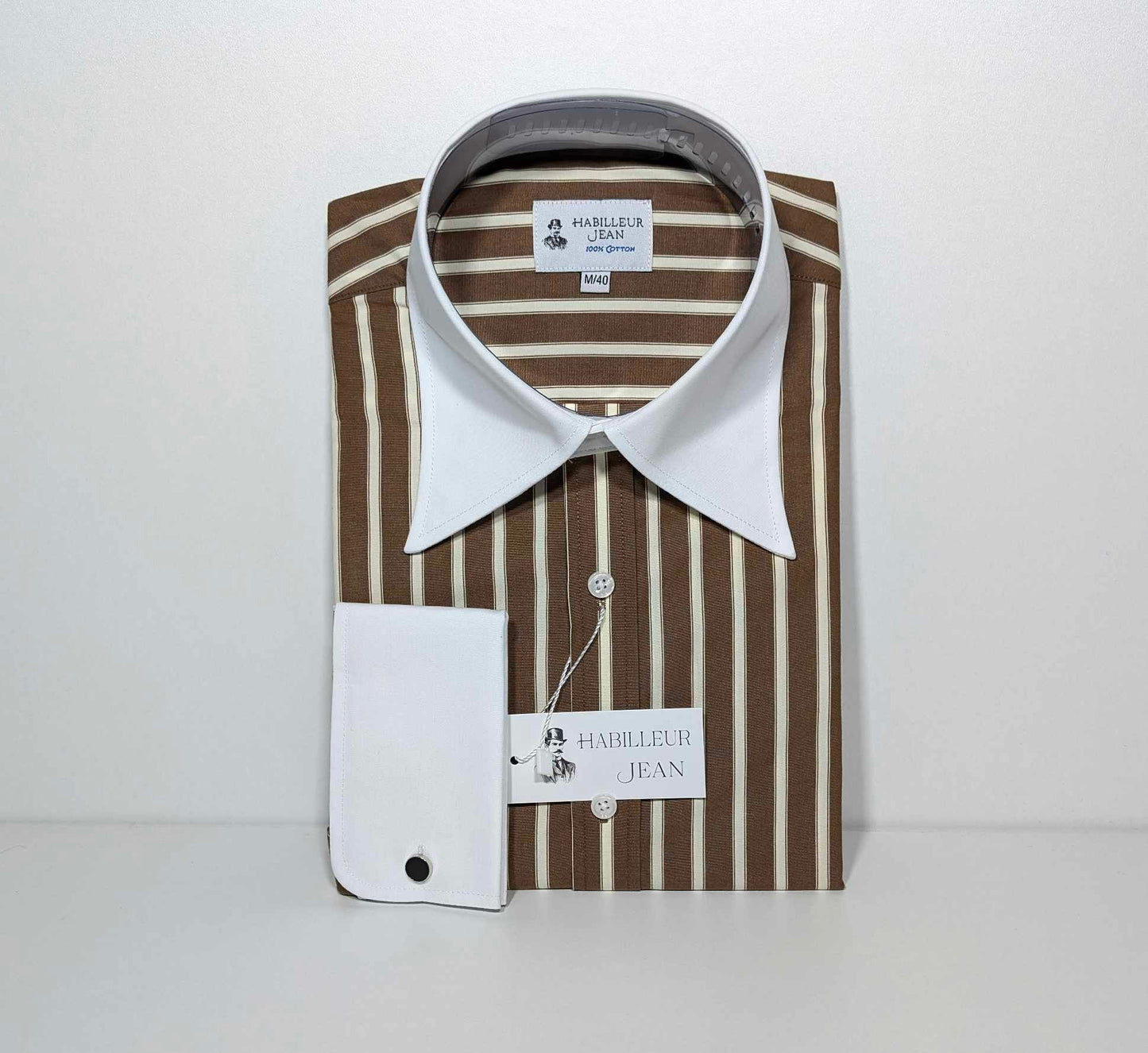 Winchester braunes Hemd mit französischem Kragen