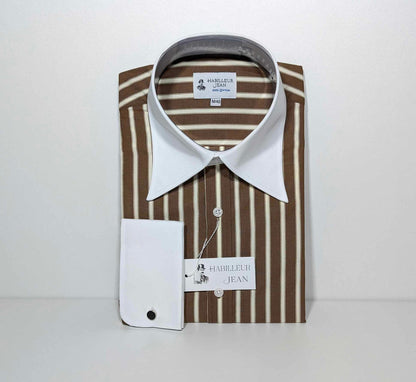 Winchester braunes Hemd mit französischem Kragen