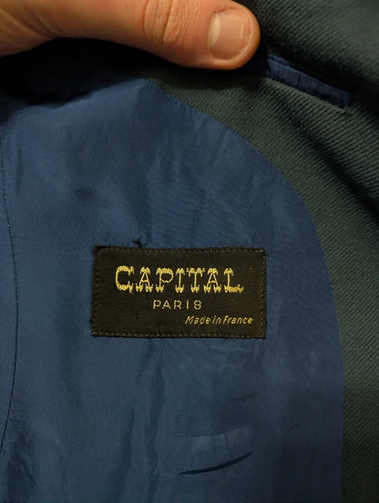 Prächtiger dreiteiliger marineblauer Wollanzug