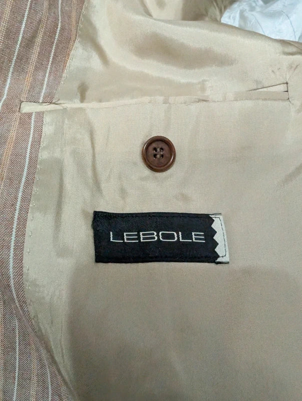 Chouet costume beige marron en lin