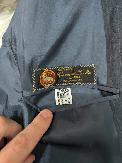 Légendaire costume croisé pinstripe en laine froide