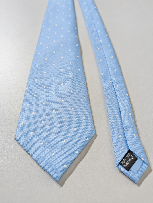 Light blue silk polka-dot tie