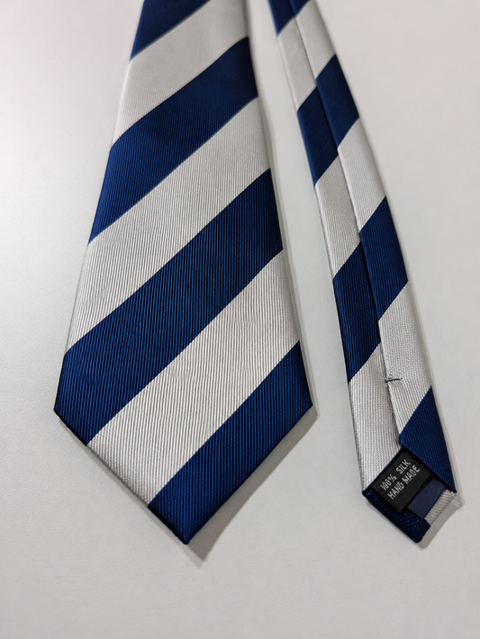 Blue striped silk tie