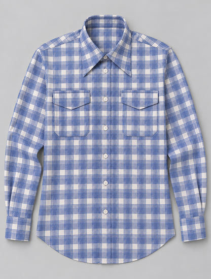 Chemise en flanelle à carreaux bleus