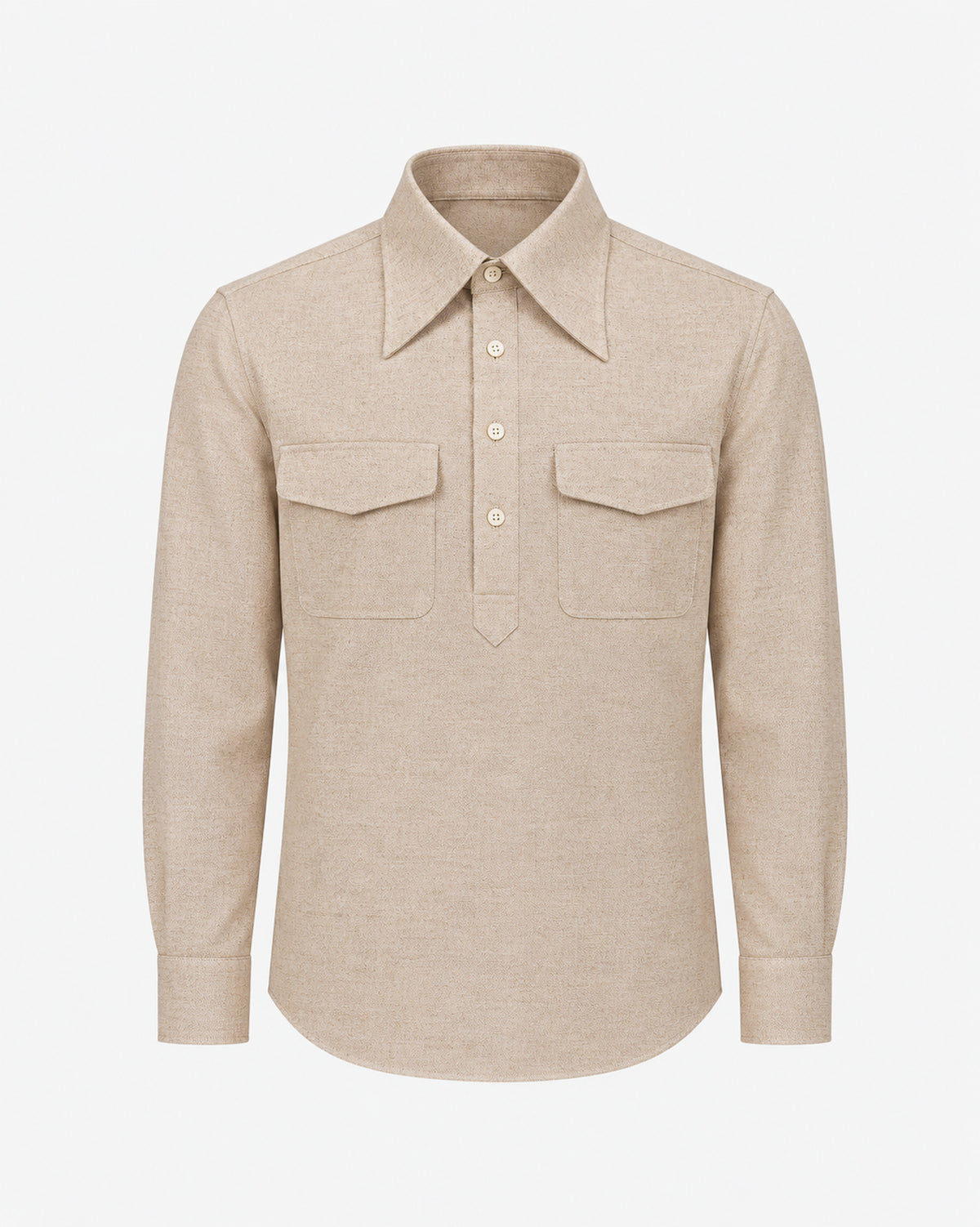 Chemise Popover en chevron beige