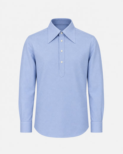Chemise popover Oxford bleue