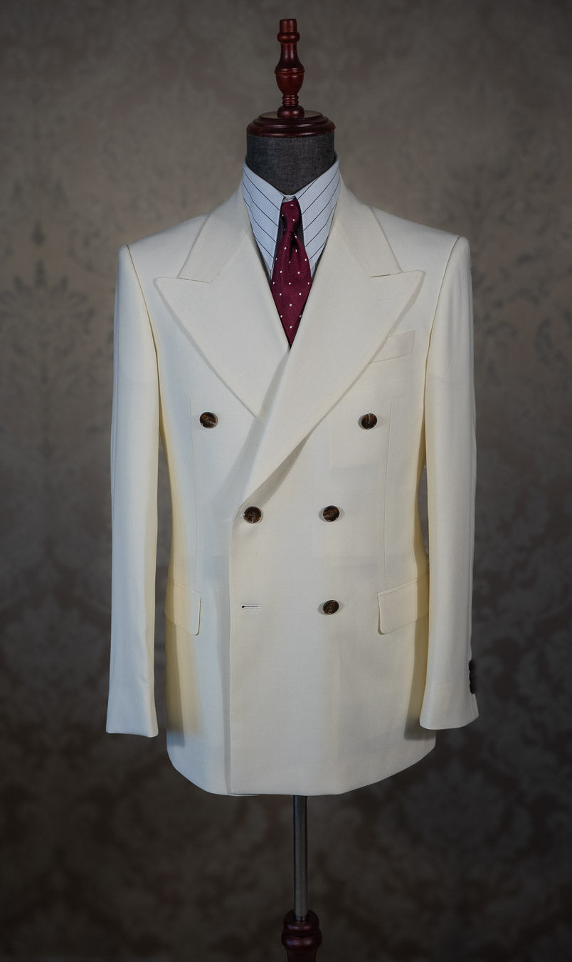 [PRE-ORDER] Double-breasted Cream cold wool jacket