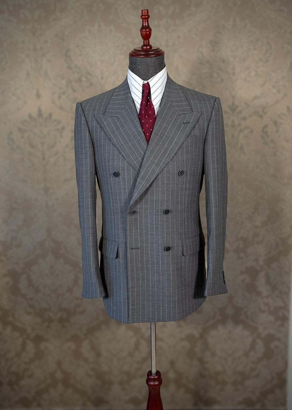 [PRE-ORDER] Double-breasted pinstripe cool wool jacket