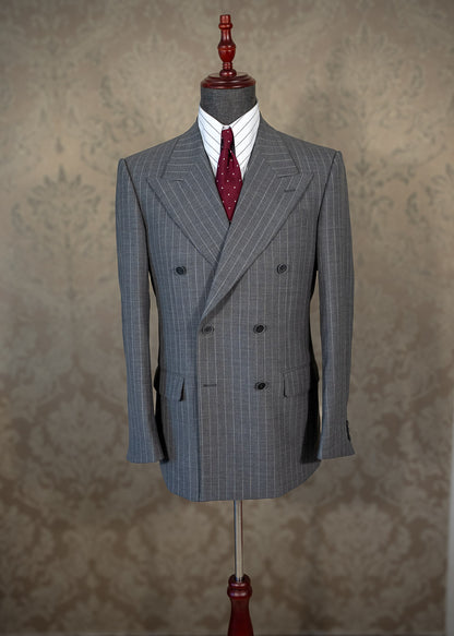 [PRE-ORDER] Double-breasted pinstripe cool wool jacket