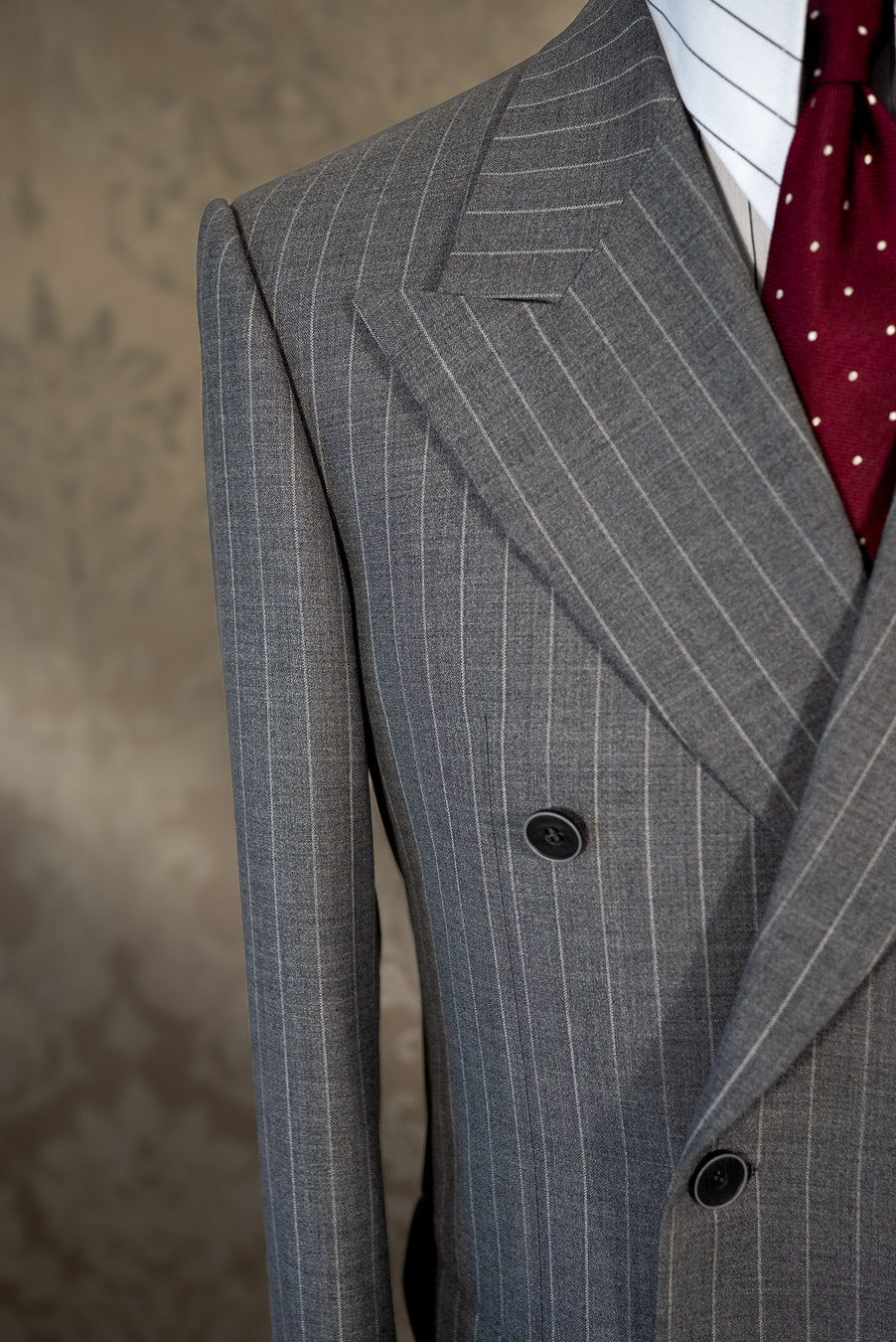 [PRE-ORDER] Double-breasted pinstripe cool wool jacket