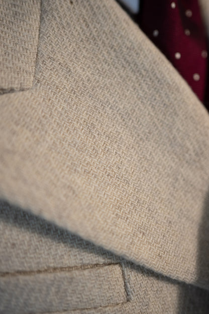 [PRÉCOMMANDE] Gilet en tweed beige à double boutonnage