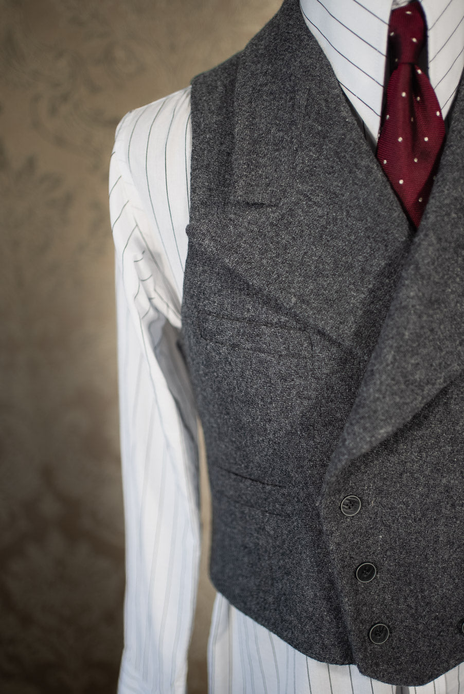 [PRÉCOMMANDE] Gilet en tweed gris croisé