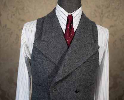 [PRÉCOMMANDE] Gilet en tweed gris croisé