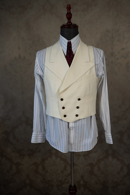 [PRÉCOMMANDE] Gilet en laine froide croisé crème