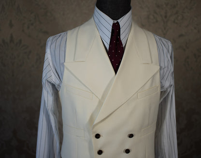 [PRÉCOMMANDE] Gilet en laine froide croisé crème