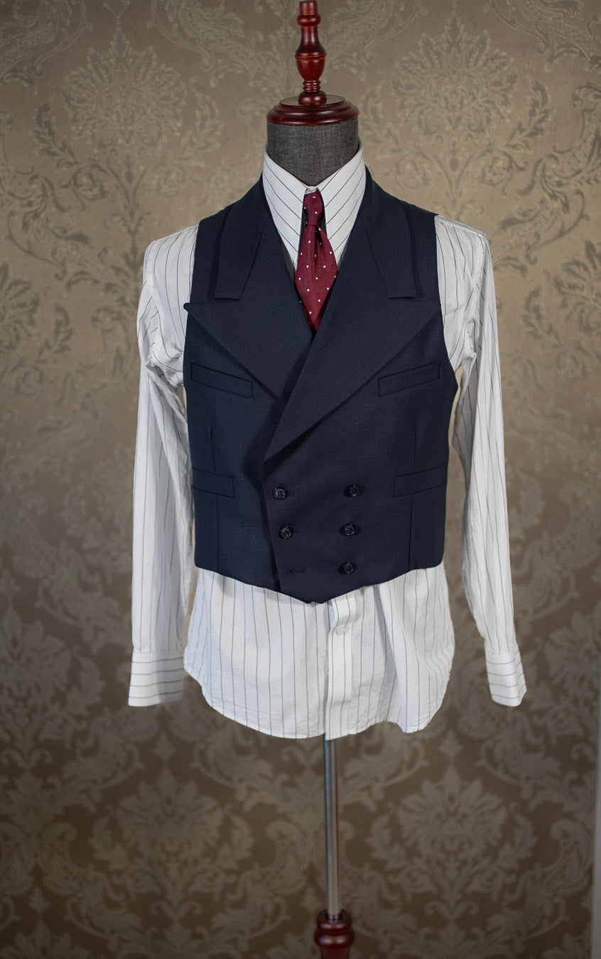 [PRÉCOMMANDE] Gilet croisé en laine froide bleu marine