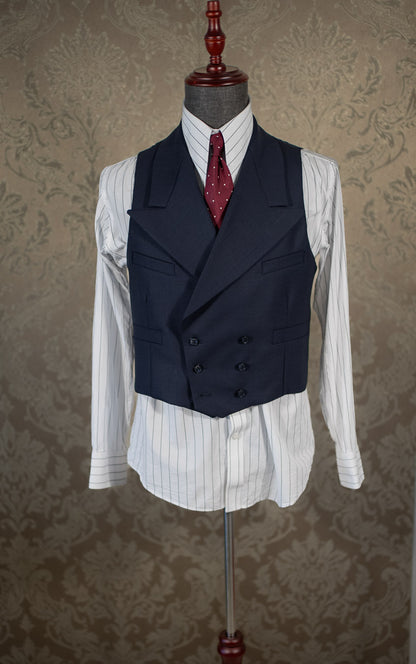 [PRÉCOMMANDE] Gilet croisé en laine froide bleu marine
