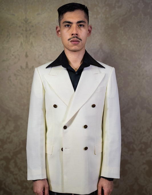 [PRE-ORDER] Double-breasted Cream cold wool jacket