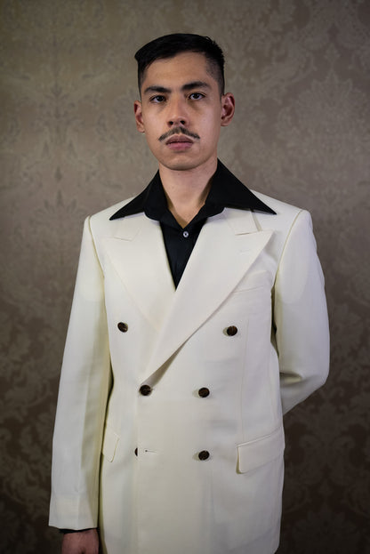 [PRE-ORDER] Double-breasted Cream cold wool jacket