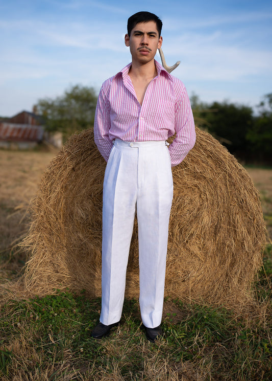[PRE ORDER] White Linen Trouser 340GR