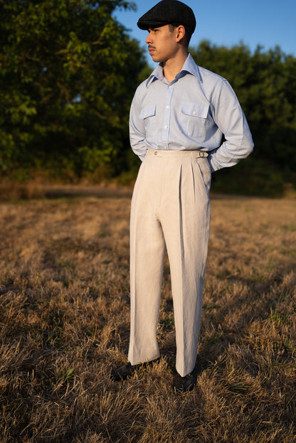 [PRE ORDER] Light Grey Linen Trouser 520GR