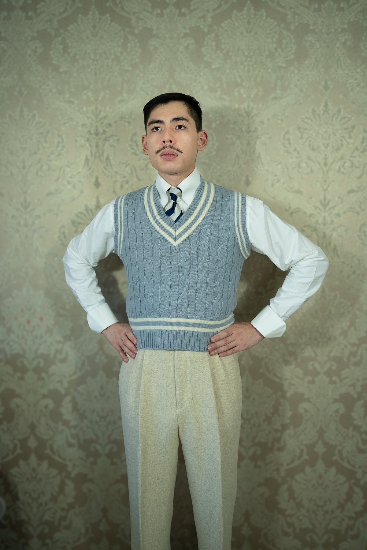 Blue cricket sweater