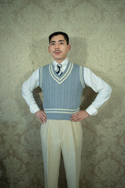 Blue cricket sweater