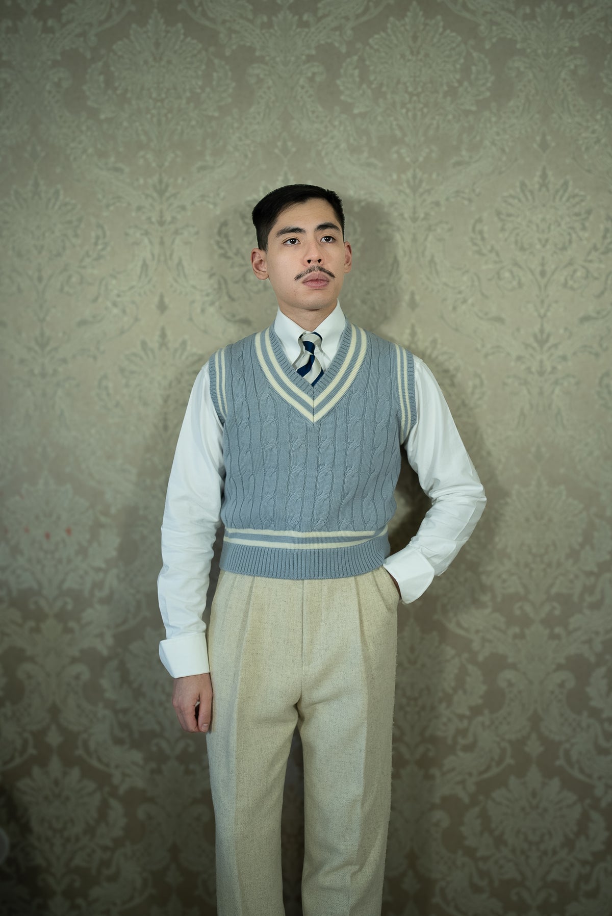 Blue cricket sweater